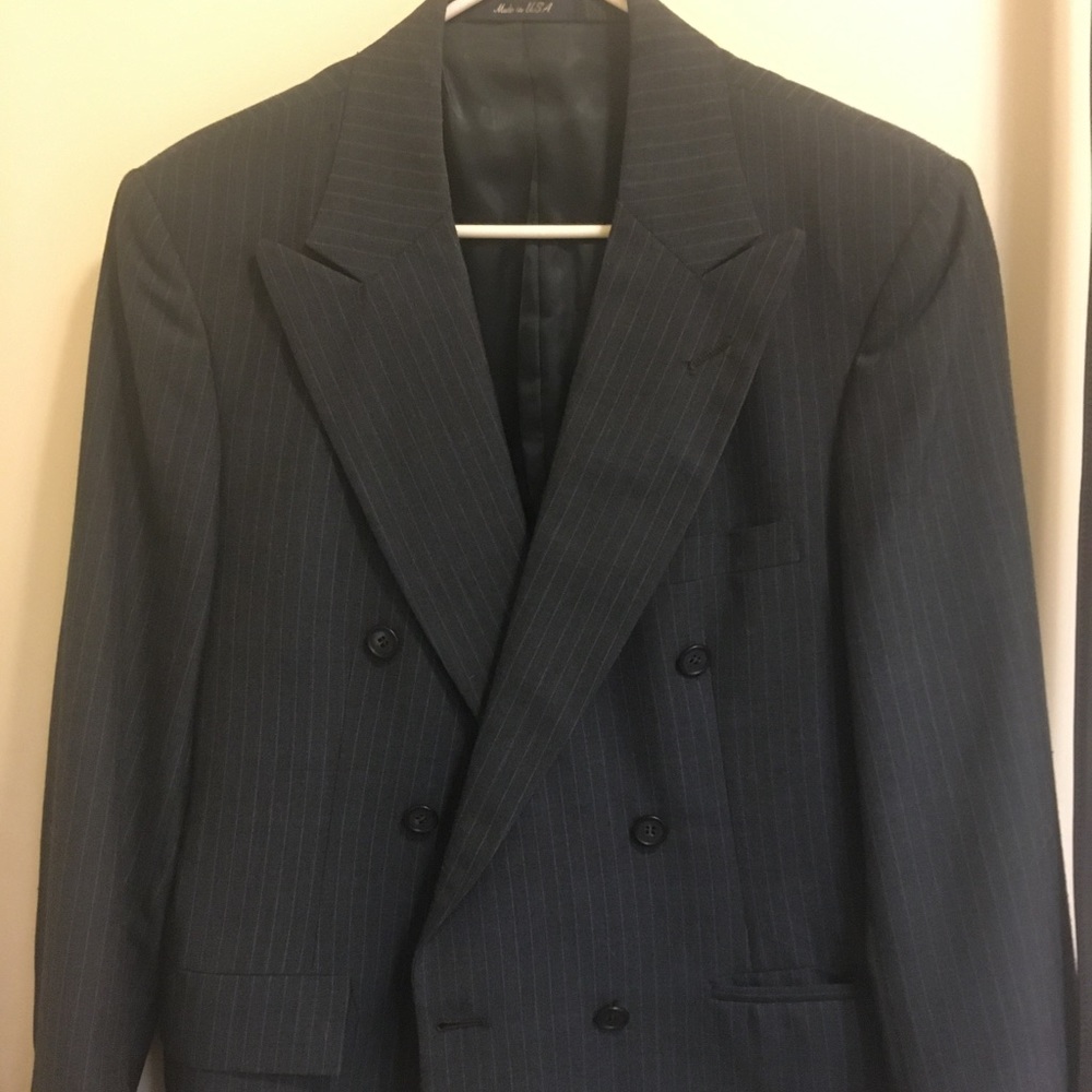 Stanley Blacker USA made stripe blazer sport coat double breasted